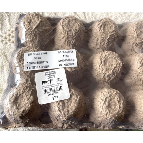 Pier 1 Decorative Speckled Eggs 12 ct Easter/Spring White/Pink/Blue/Green NIP - Picture 3 of 3